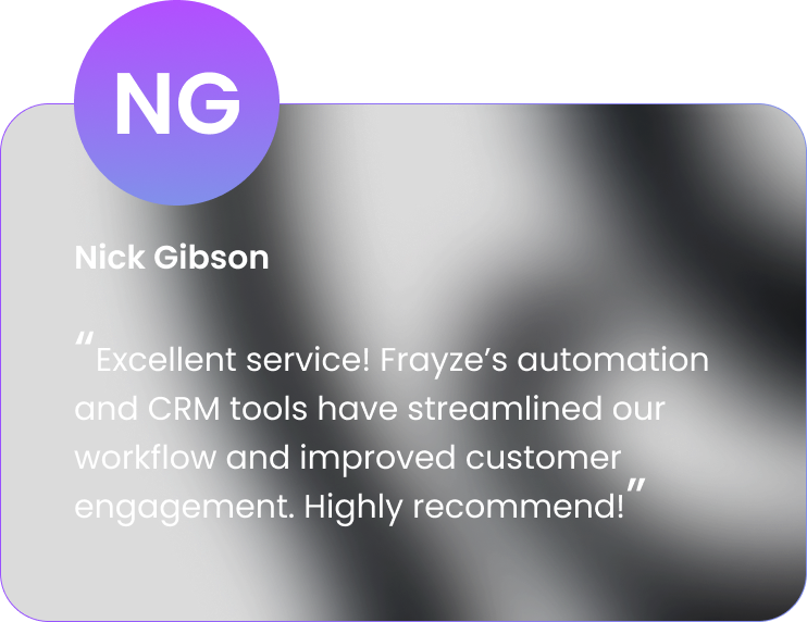 Frayze – AI, CRM & Marketing Automation for Smart Business Growth 14 Group 63 1