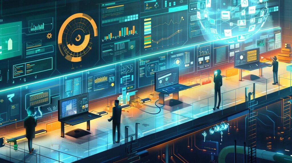 Illustration of business process automation simplifying tasks and enhancing service quality.